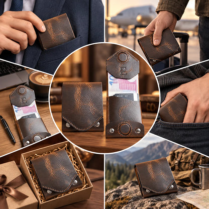 🎁Vintage Handmade Leather Wallet With Business Card Holder