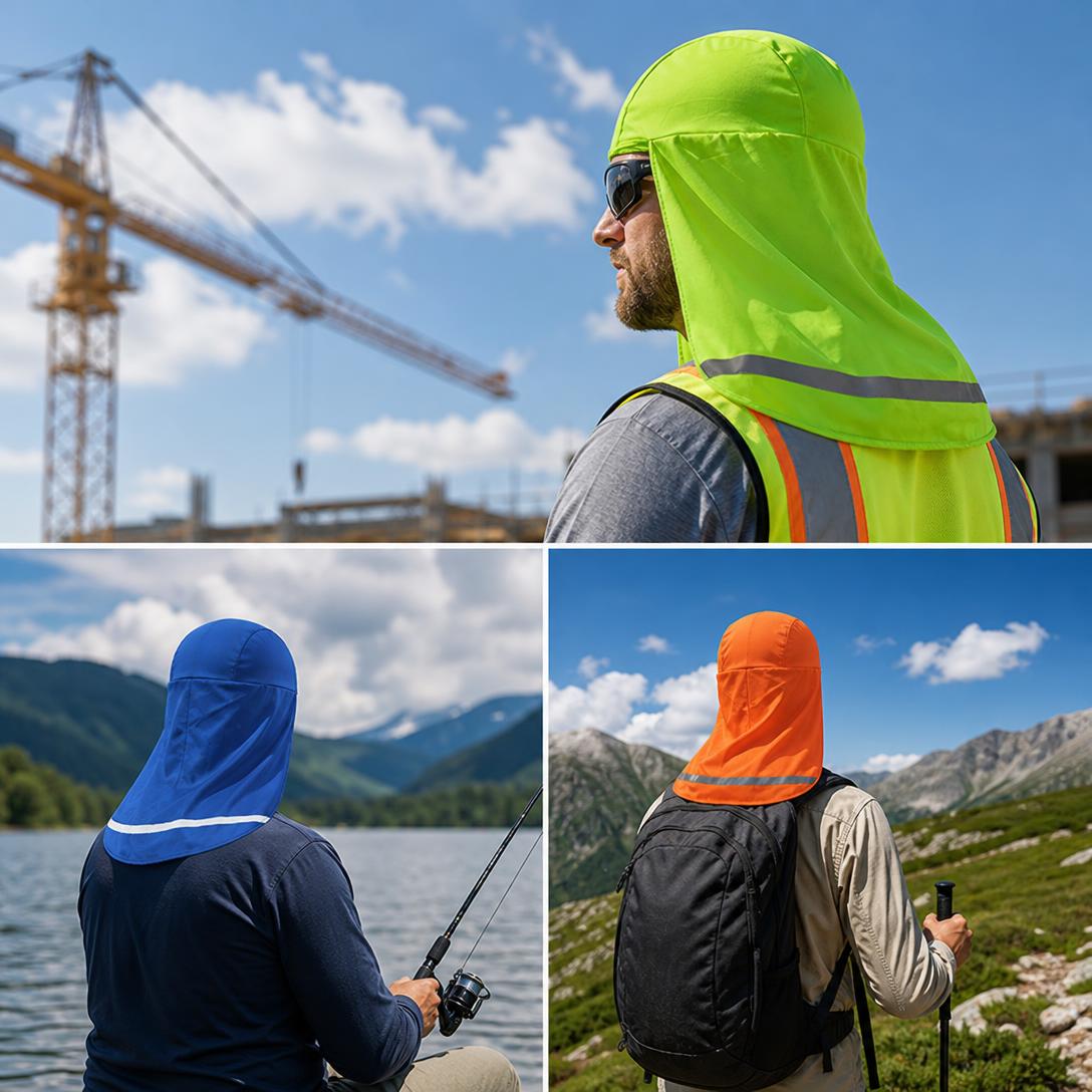 4-Pack Cooling Sun Protection Helmet Cap- 360° Head & Neck Coverage for Work & Outdoor Adventures