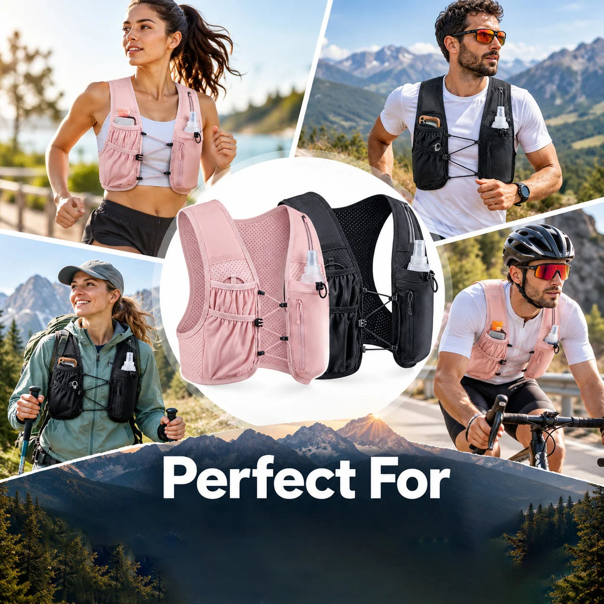 🎁Lightweight Adjustable Running Hydration Vest with Pockets
