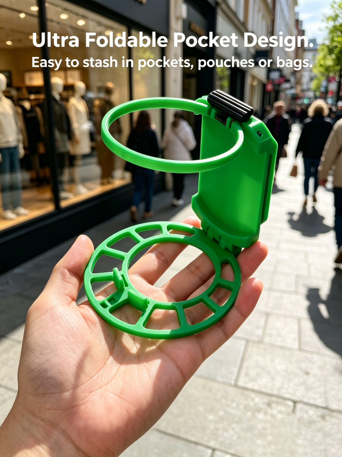 🥤 Faltbarer Gürtel-Getränkehalter, Freihändiger Outdoor-Tassenclip