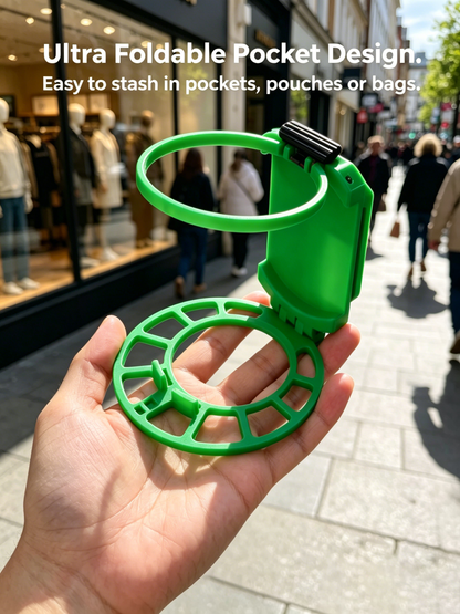 🥤 Faltbarer Gürtel-Getränkehalter, Freihändiger Outdoor-Tassenclip