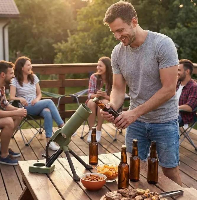 Beer Bottle Mortar Opener – Tactical Cap Launcher & Desktop Beer Opener