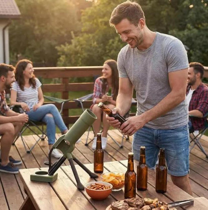 Beer Bottle Mortar Opener – Tactical Cap Launcher & Desktop Beer Opener