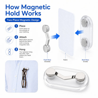 🧲 Magnetic Glasses Holder Clip – Universal Eyewear Hanger