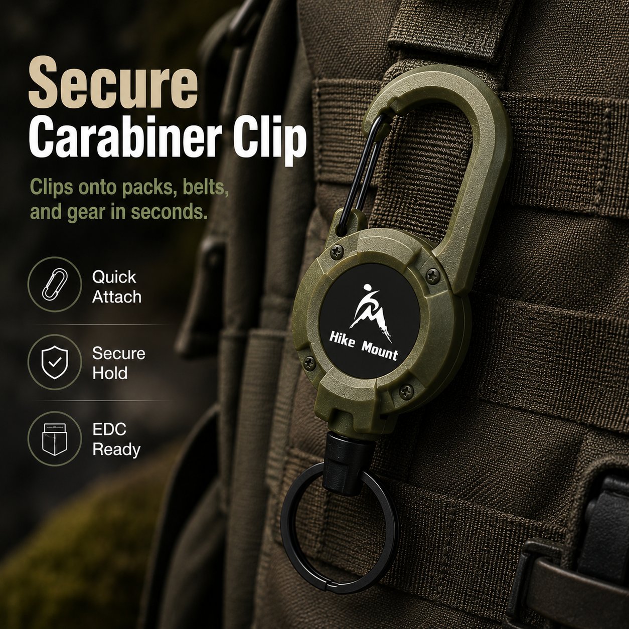 💝Best Gifts For Your Dad - 3 In 1 new multifunctional Retractable Pull Reel Carabiner Keychain