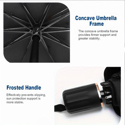 Foldable Windshield Sun Shade Umbrella 55" x 31" ☂️🚗 | Reflective Car Sunshade for Heat Insulation & UV Protection