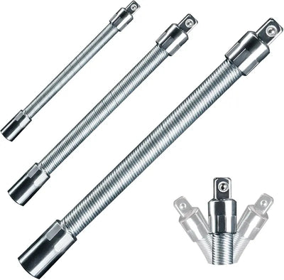 1/2 Zoll 35cm Flexible Steckschlüssel-Knarre Verlängerungsset – Biegsame Welle Verbindungsstange für Autoreparatur, Hauswartung & Anwendungen in engen Räumen