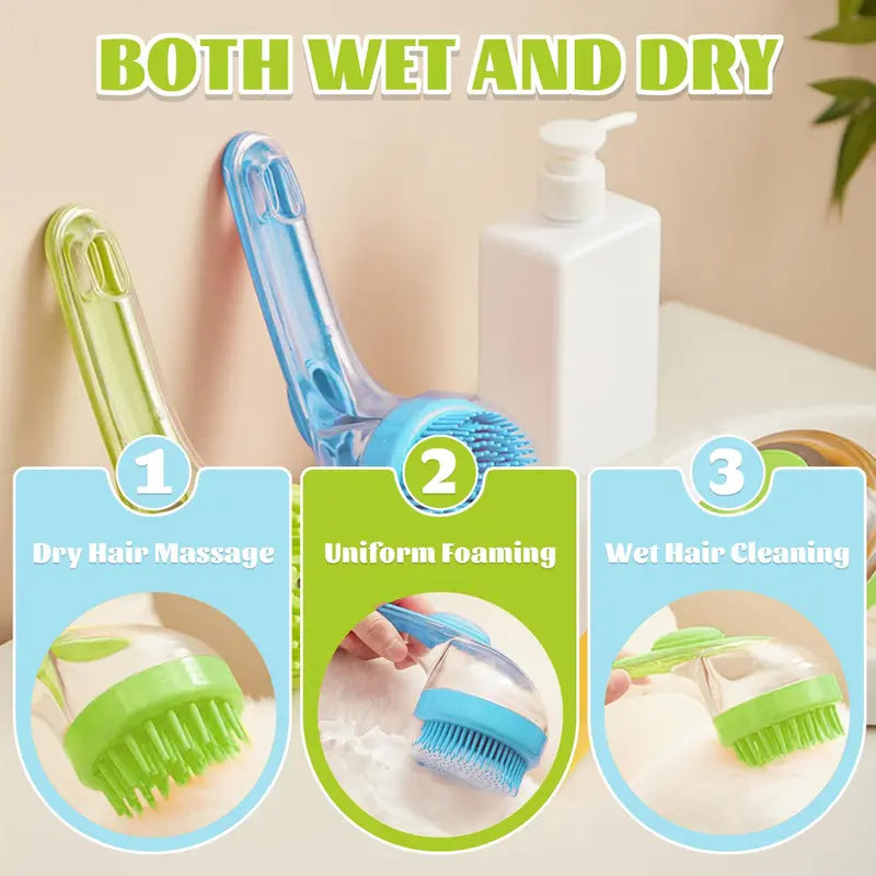 Pet Bath Brush with Shampoo Dispenser – Gentle Grooming & Deep Cleaning for Dogs and Cats