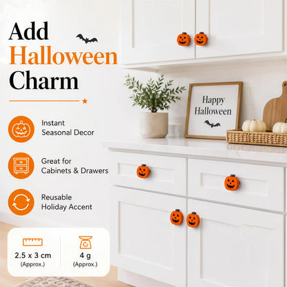 10Pcs Pumpkin Cabinet Knob Covers — Instant Halloween Decor