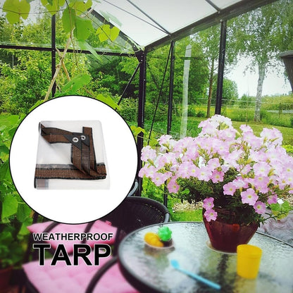 🎉Clear Waterproof PE Tarp – Transparent Outdoor Cover with Metal Grommets