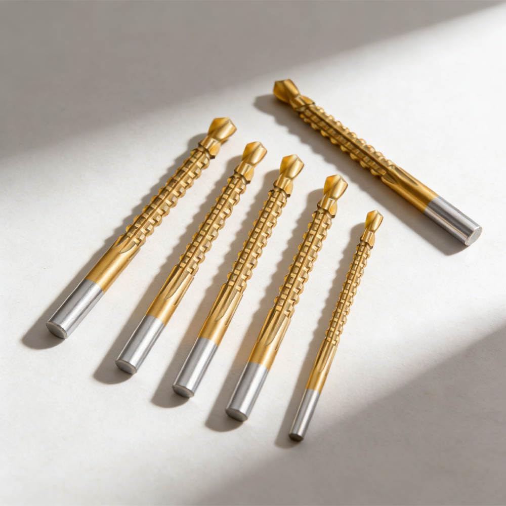 6-Piece Titanium HSS Serrated Drill Bit Set 3-8mm