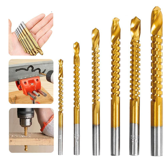 8 Pack Titanium Coated HSS Twist Drill Bits - 3-10mm