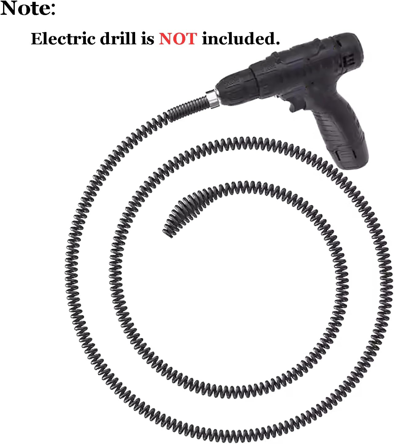 10mm Heavy-Duty Drain Auger Snake Cable with Drill Adapter