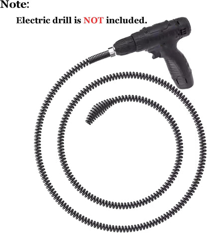 10mm Heavy-Duty Drain Auger Snake Cable with Drill Adapter
