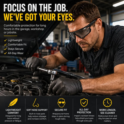 🎁Photochromic Safety Glasses With Wraparound Protection & Removable Foam Lining
