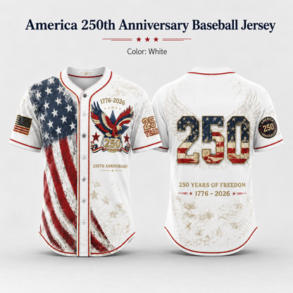America 250th Anniversary Baseball Jersey | 1776-2026 Patriotic USA Jersey | 4th of July Gift
