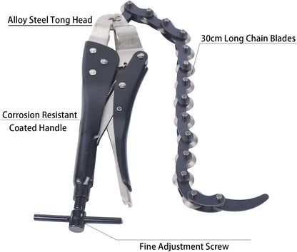 🔧 0.6″–3.3″ Chain Exhaust & Tailpipe Cutter | Easy Rolling-Blade Cutting