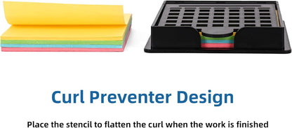 Sticky Note Stencil and Holder with Five Different Stencil
