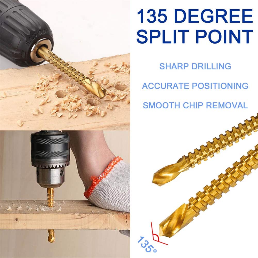 8 Pack Titanium Coated HSS Twist Drill Bits - 3-10mm