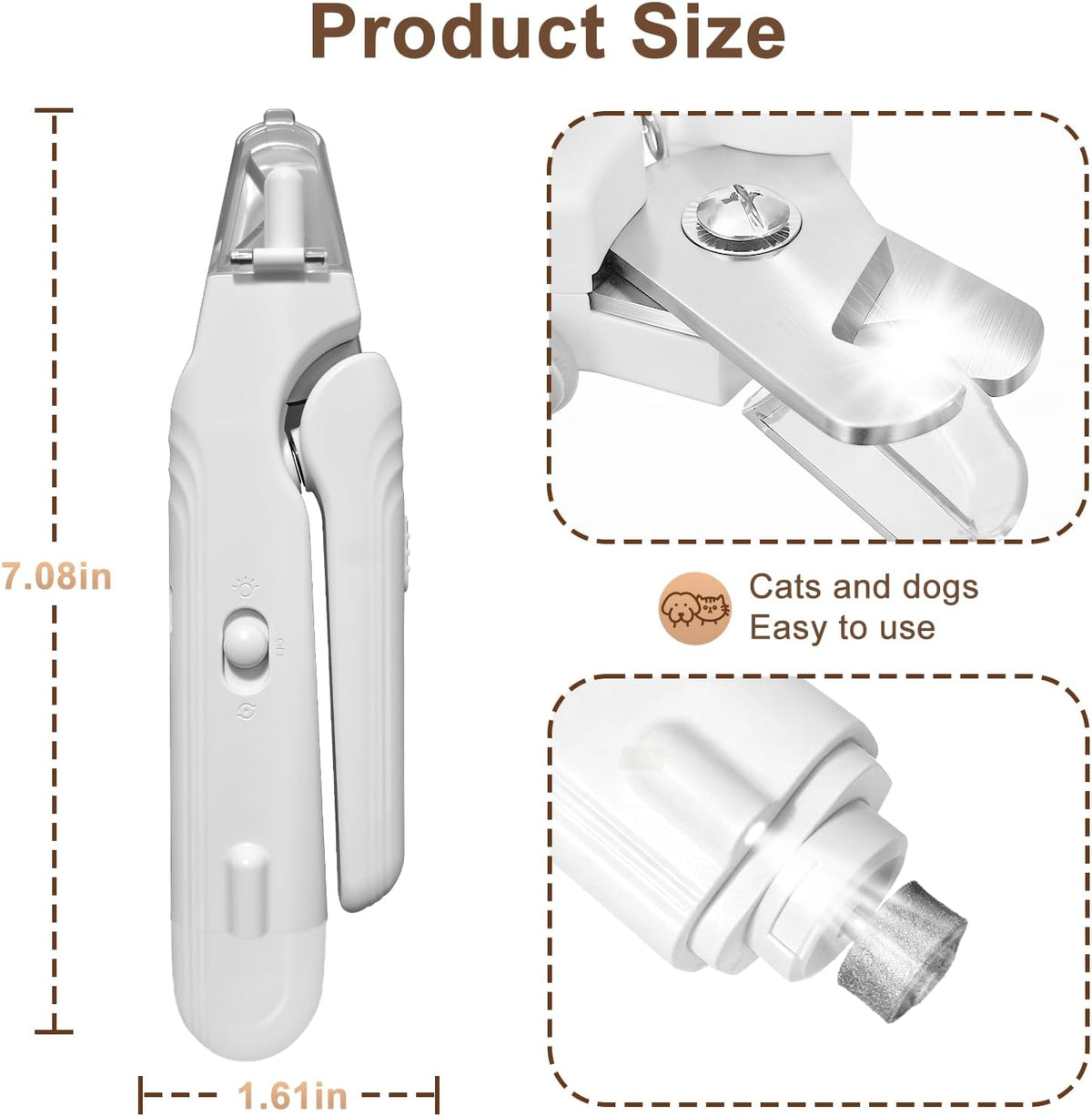 ❤️2-in-1 LED Pet Nail Clipper & Grinder – Rechargeable Safety Trimmer