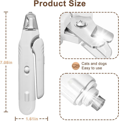 ❤️2-in-1 LED Pet Nail Clipper & Grinder – Rechargeable Safety Trimmer