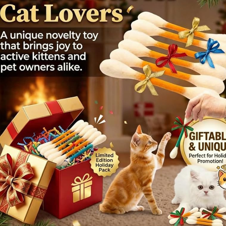 6Pack Cotton Swabs Cat Toys with Catnip