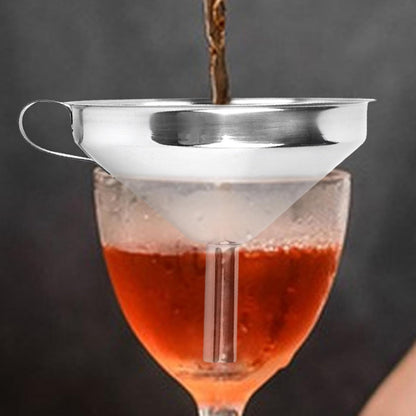 Stainless Steel Kitchen Funnel with Fine Mesh Filter – Food Grade Funnel Set for Oils, Liquids & Baking