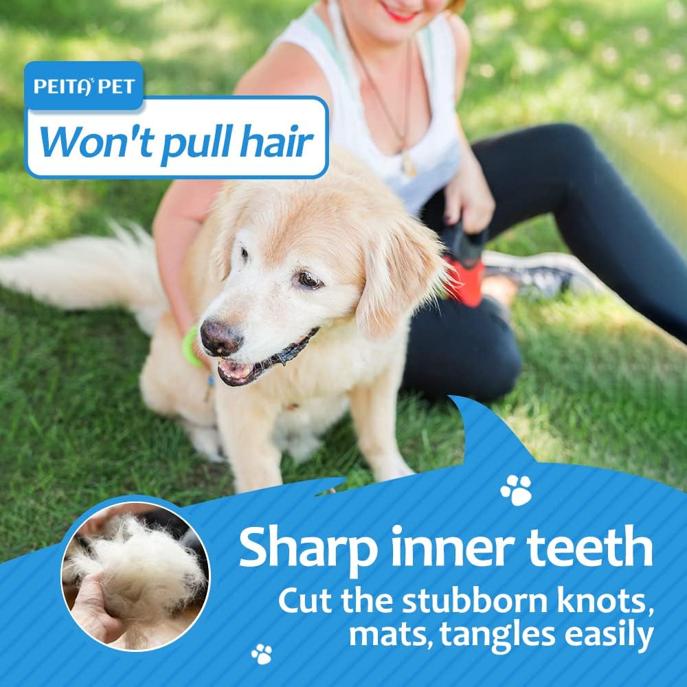 ❤️2-in-1 Undercoat Rake & Deshedding Brush for Dogs & Cats
