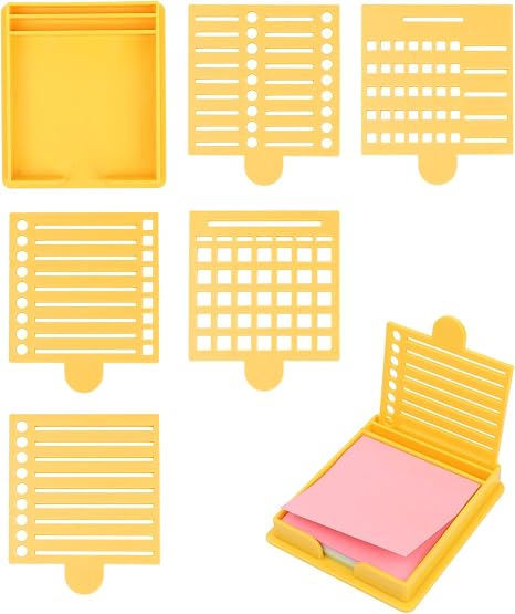 Sticky Note Stencil and Holder with Five Different Stencil