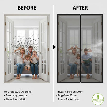 Premium Magnetic Screen Door, Heavy-Duty Reinforced Mesh