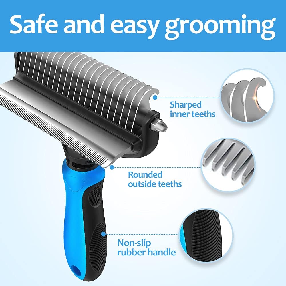 ❤️2-in-1 Undercoat Rake & Deshedding Brush for Dogs & Cats