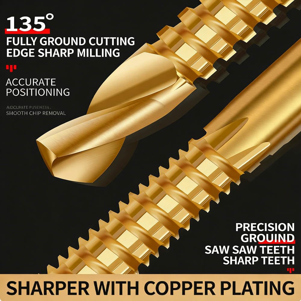 6-Piece Titanium HSS Serrated Drill Bit Set 3-8mm