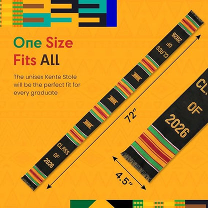 🎓 Kwabla’s Kente Graduation Stole Class of 2026 – Celebrate African Heritage With Pride ✨
