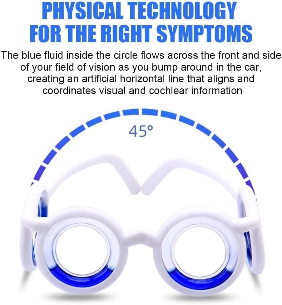 🎁Motion Sickness Glasses With Liquid Horizon Rings For Travel