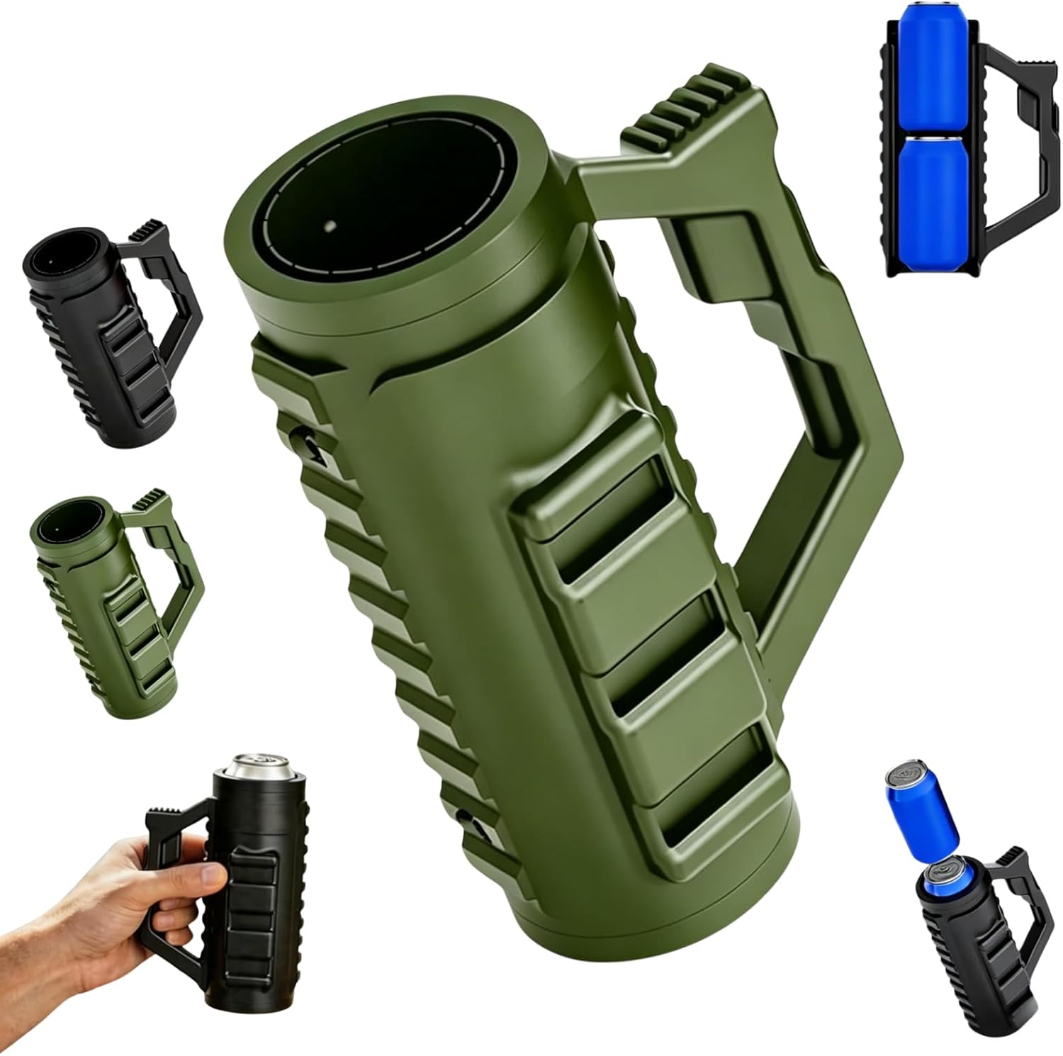 Tactical Assault Beer Can Holder – Double Can Reload Koozie for Tailgating & Outdoor Fun 🍻🔥