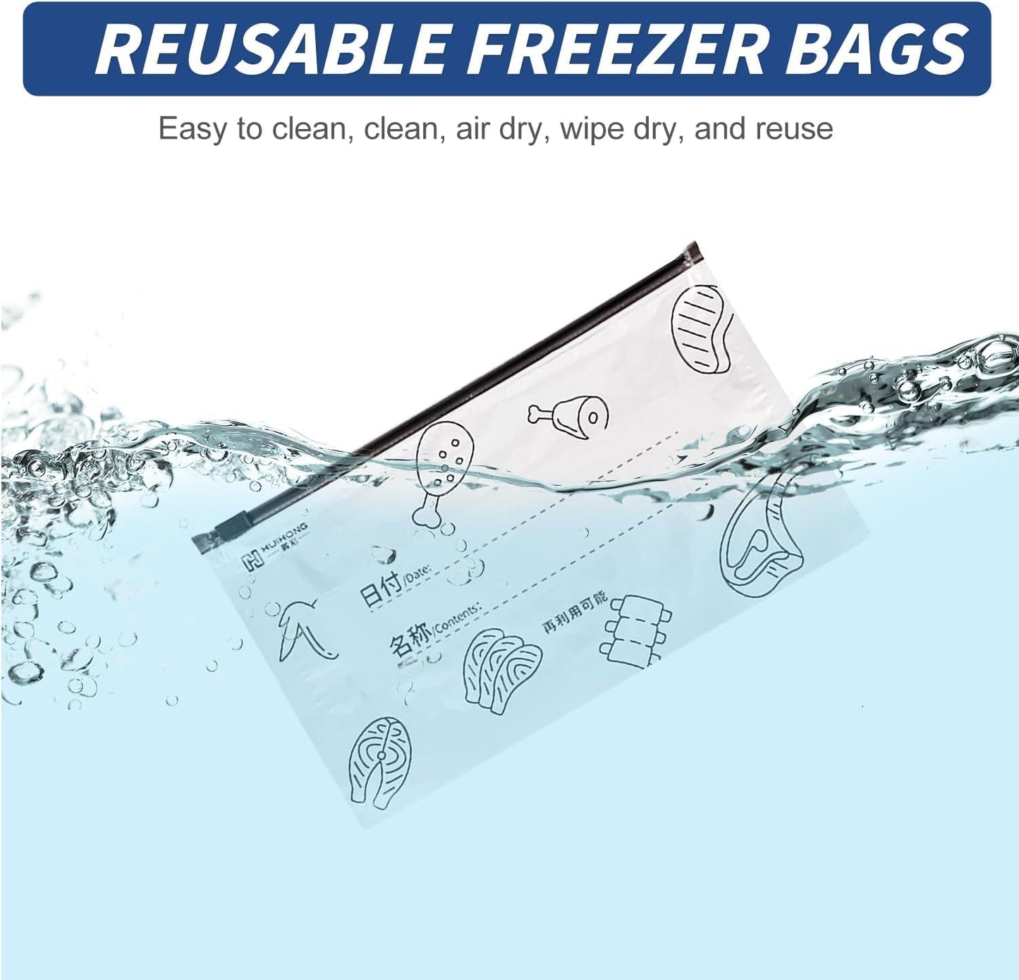 10PCS Reusable Aluminum Foil Food Storage Bags – Stand-Up Zip Lock Fresh-Keeping Bags