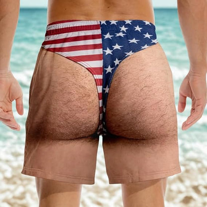 Personalized Funny Patriotic Mens Swim Trunks