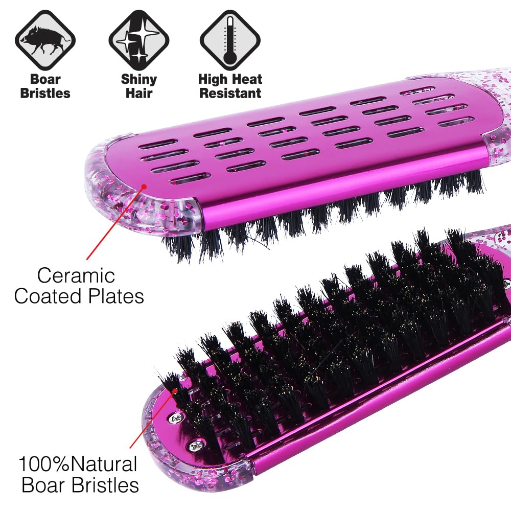 ❤️Double-Sided Boar Bristle Hair Brush – Smooth & Frizz Control