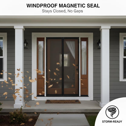 Premium Magnetic Screen Door, Heavy-Duty Reinforced Mesh