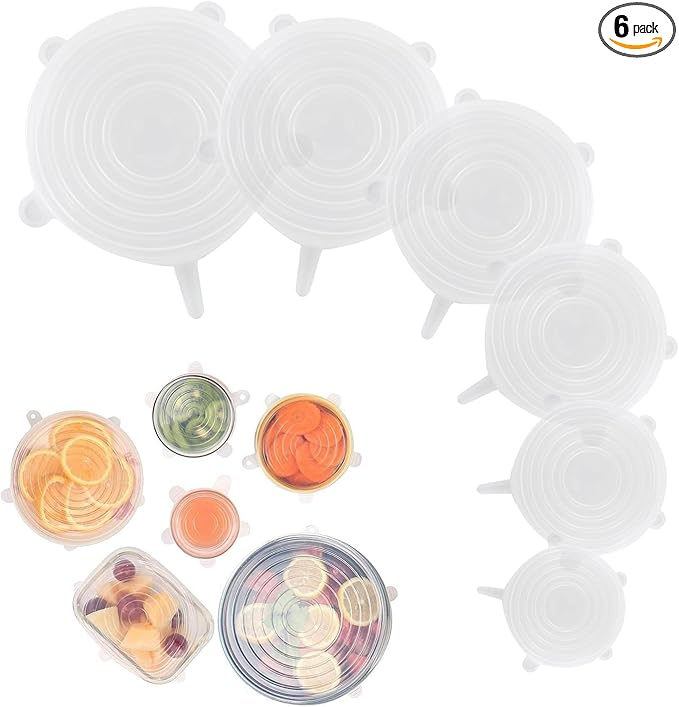 Universal Reusable Silicone Lids – 6-Pack