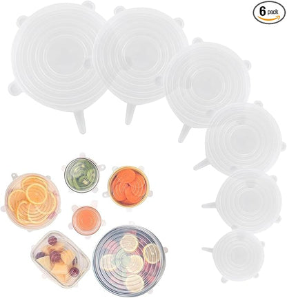 Universal Reusable Silicone Lids – 6-Pack