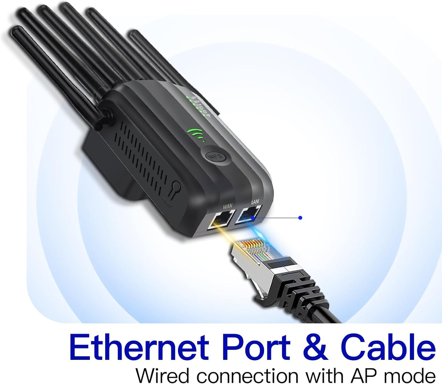 Upgrade WiFi Extender Signal Booster with 6 Antennas