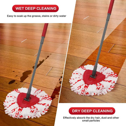 Upgraded Spin Mop Replacement Head with Built-in Scrub Pad