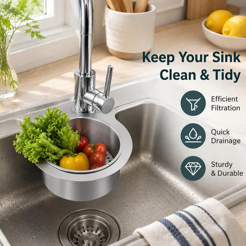 🎁2 Count Stainless Steel Hanging Sink Drain Strainer Baskets