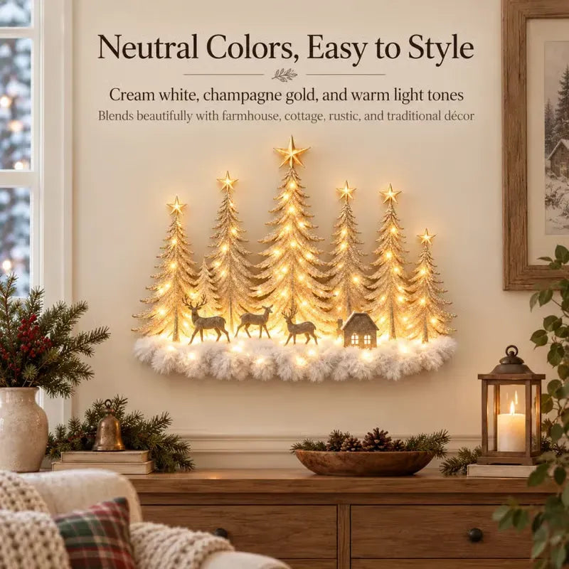 🎁Lighted Christmas Woodland Forest Wall Decor