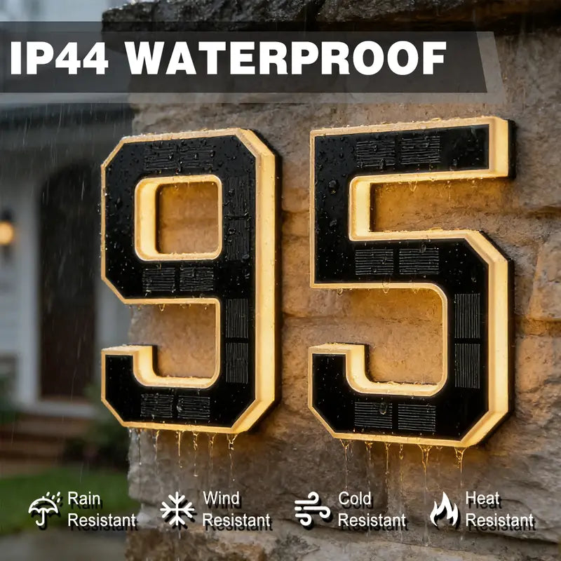6.7 Inch Solar Lighted House Numbers for Outside Lighting