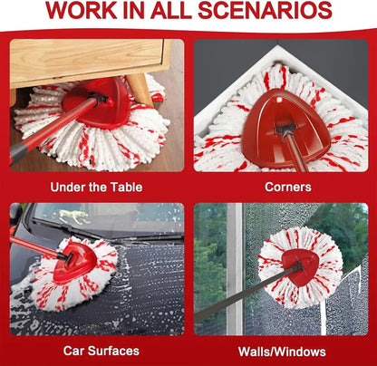 Upgraded Spin Mop Replacement Head with Built-in Scrub Pad