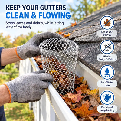 🎁8-Piece Aluminum Alloy Gutter Downspout Guard Filters