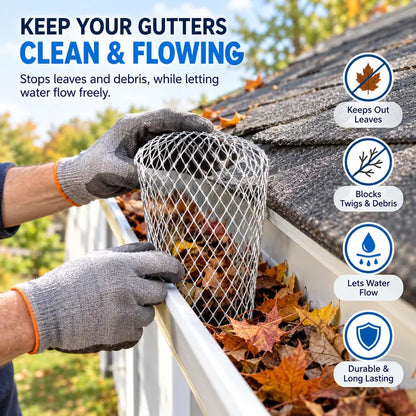 🎁8-Piece Aluminum Alloy Gutter Downspout Guard Filters
