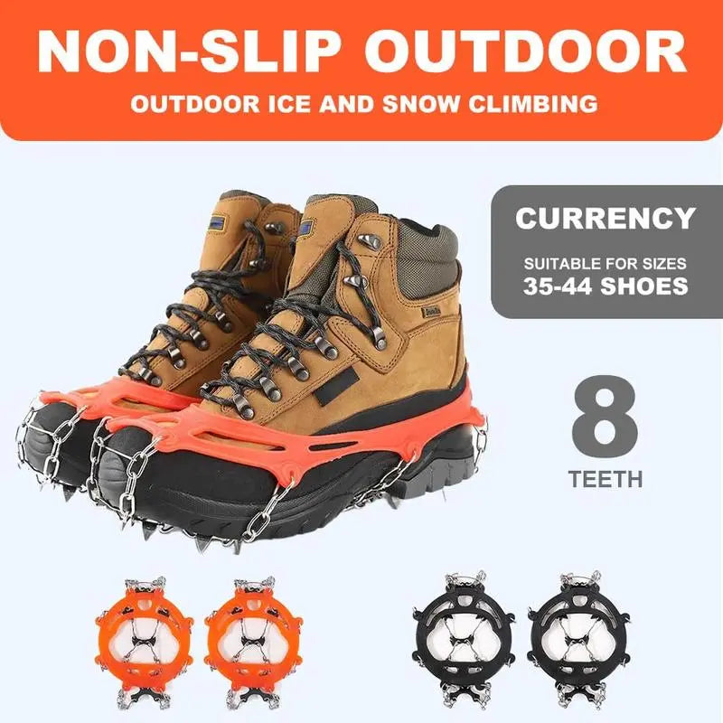 🎁Lightweight 8-Claw Ice Cleats for Shoes &amp; Boots – Anti-Slip Snow Grips